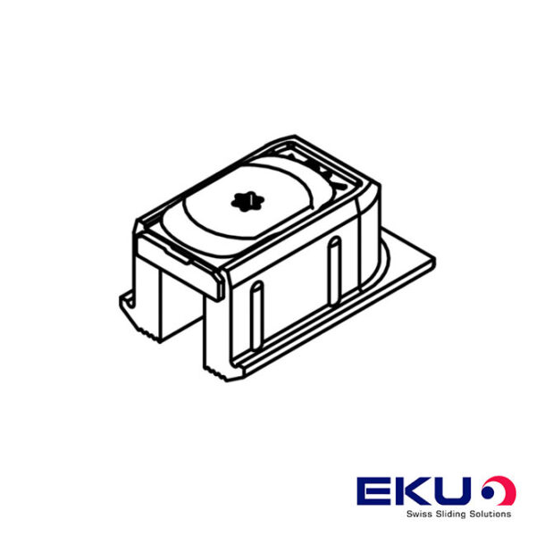 Track-end, plastico gris, con agarradera giratoria, VE 2 pcs