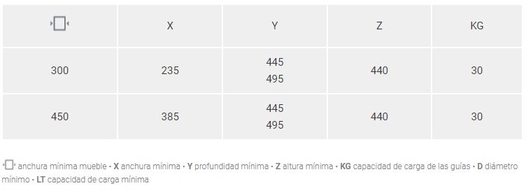 Extraible Reversible para Detergentes de 300mm Green Line 060G con Cierre Suave - Color Cromo 4 060G 02