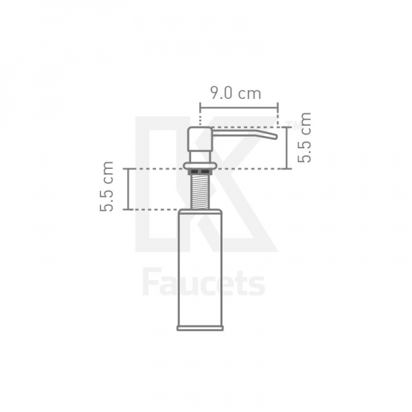Alternative view of Dispensador de jabon liquido, construido en Acero Inox 304 - KSS0010