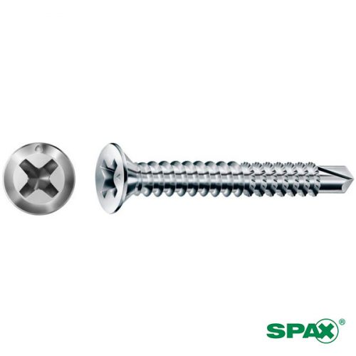 Tornillo Spax FEX-A Cabeza Plana Punta de Broca para Metal