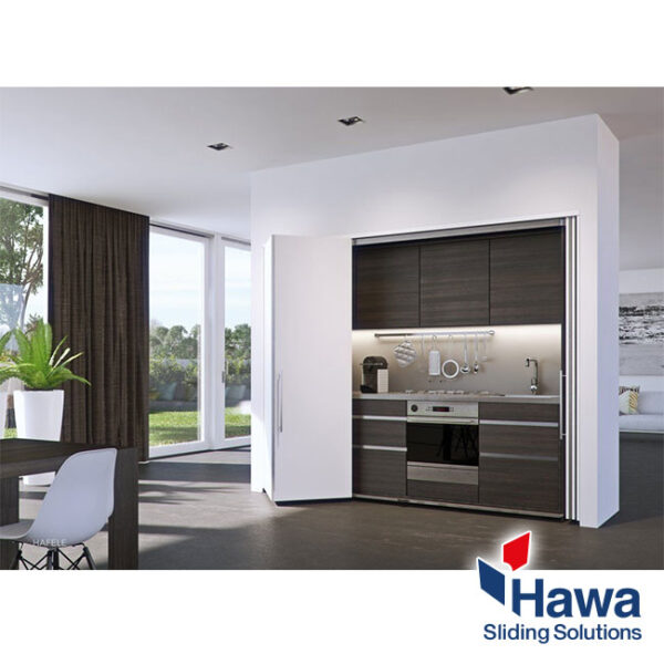 Alternative view of HAWA-Folding Concepta 1420 mm, H: 1851-2600 mm, Aluminio anodizado liso