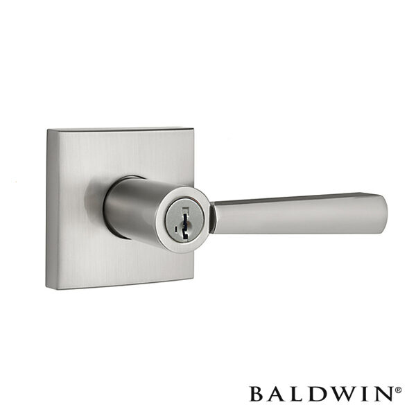 Manija Baldwin Spyglass Entrada con llave y Sistema SmartKey para Puerta Interior y Exterior – Niquel Satinado y Negro Mate Serie Prestige