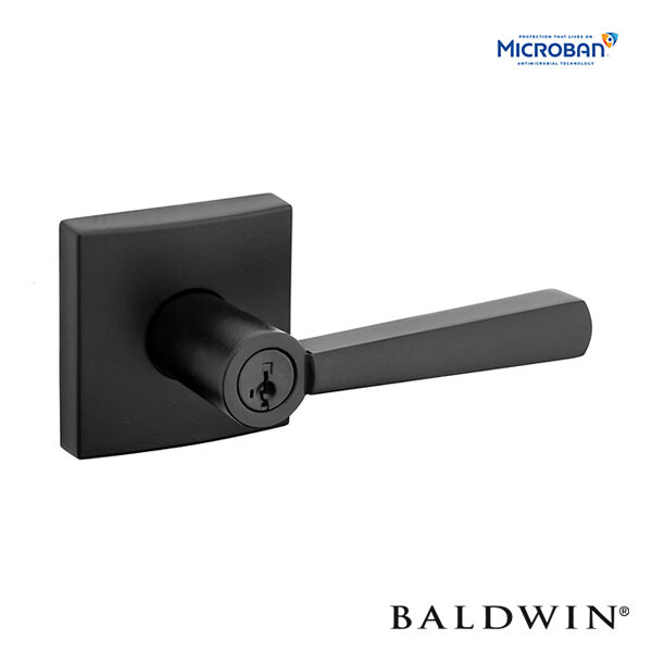 Alternative view of Manija Baldwin Spyglass Entrada con llave y Sistema SmartKey para Puerta Interior y Exterior – Niquel Satinado y Negro Mate Serie Prestige