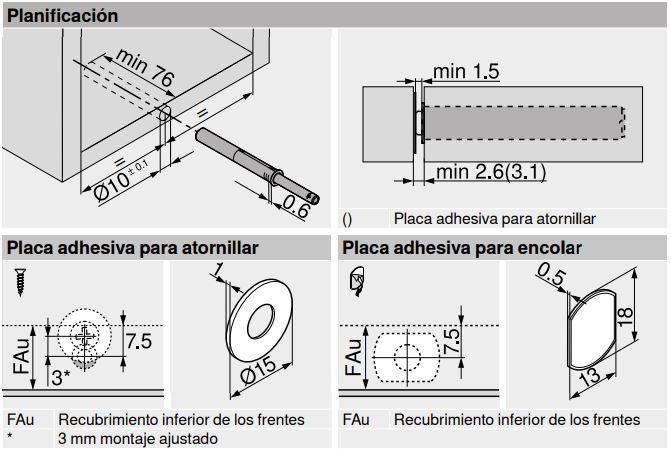 TIP-ON 956A para Puertas Versión Larga con Imán 76mm - Gris 3 956A1004 03
