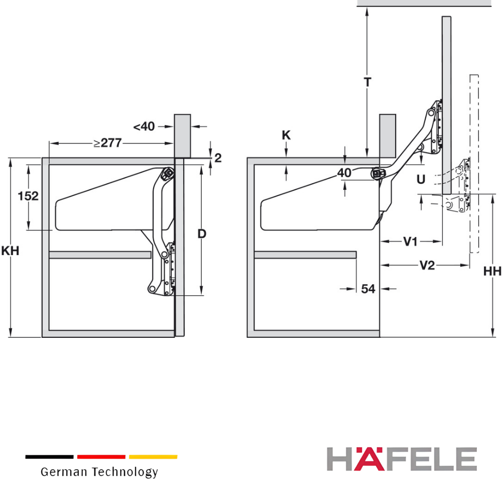 Accesorio de elevación frontal, Hafele Free up (3) Accesorio de elevacion frontal Hafele Free up 3