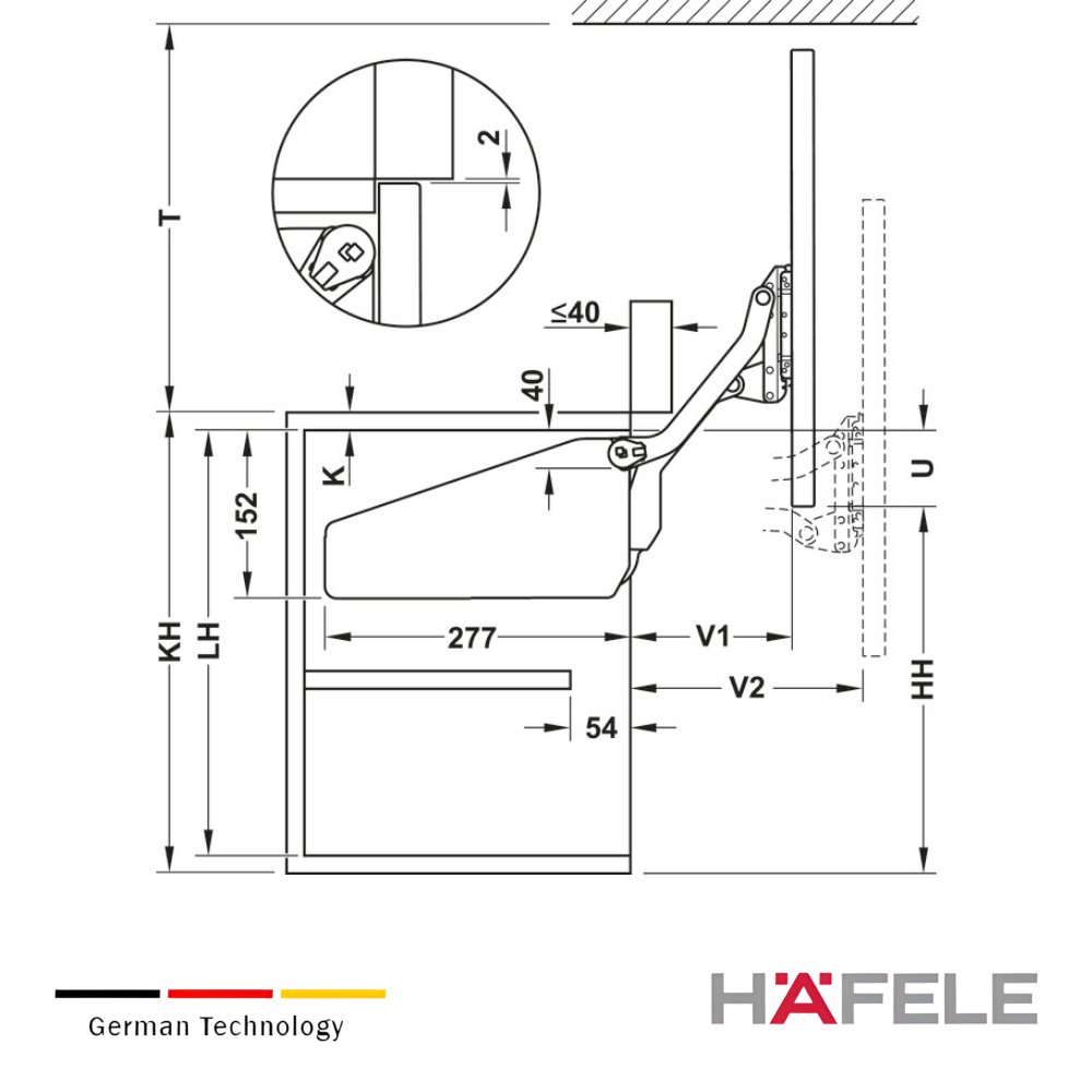 Accesorio de elevación frontal, Hafele Free up (4) Accesorio de elevacion frontal Hafele Free up 4