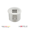 Adaptador USB plastico 12V/5V/2,1A Häfele Loox Modular - Blanco mate - Thumbnail Image 1