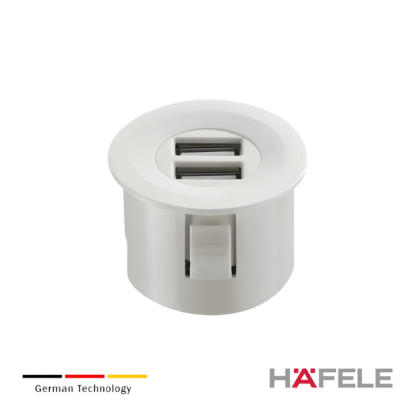 Adaptador USB plastico 12V/5V/2,1A Häfele Loox Modular - Blanco mate