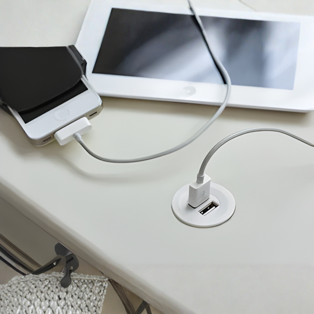 Adaptador USB plastico 12V/5V/2,1A Häfele Loox Modular - Blanco mate - Imagen 4