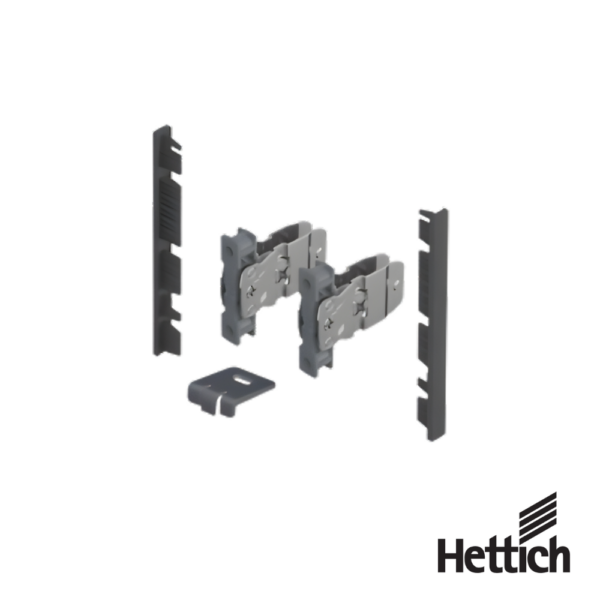 Alternative view of AvanTech YOU Set De Conectores Para Frente Interior Para Cortar A Medida, Uso Con Costado, Antracita Hettich