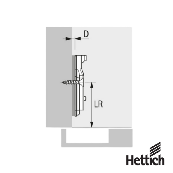 Alternative view of Base De Montaje Hettich Veosys 9289609 Con Tirafondos Calce 2 mm 37 x 32 mm