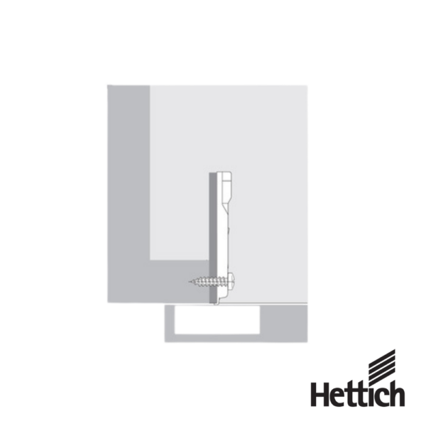 Alternative view of Base Para Bisagra Hettich Face Frame 9.5 x 40 mm Montaje Atornillable Niquelado
