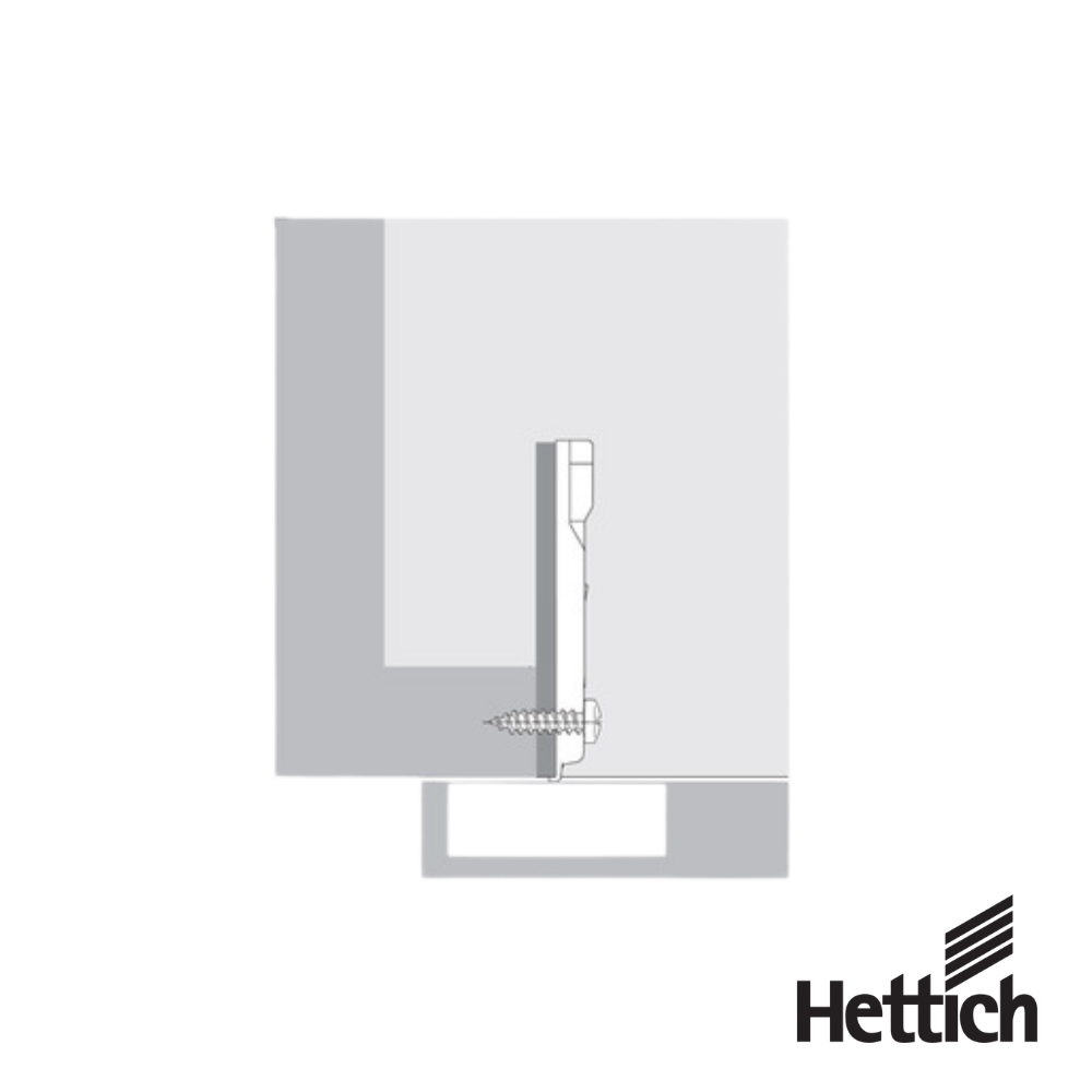 Base Para Bisagra Hettich Face Frame 9.5 x 40 mm Montaje Atornillable Niquelado 2 1