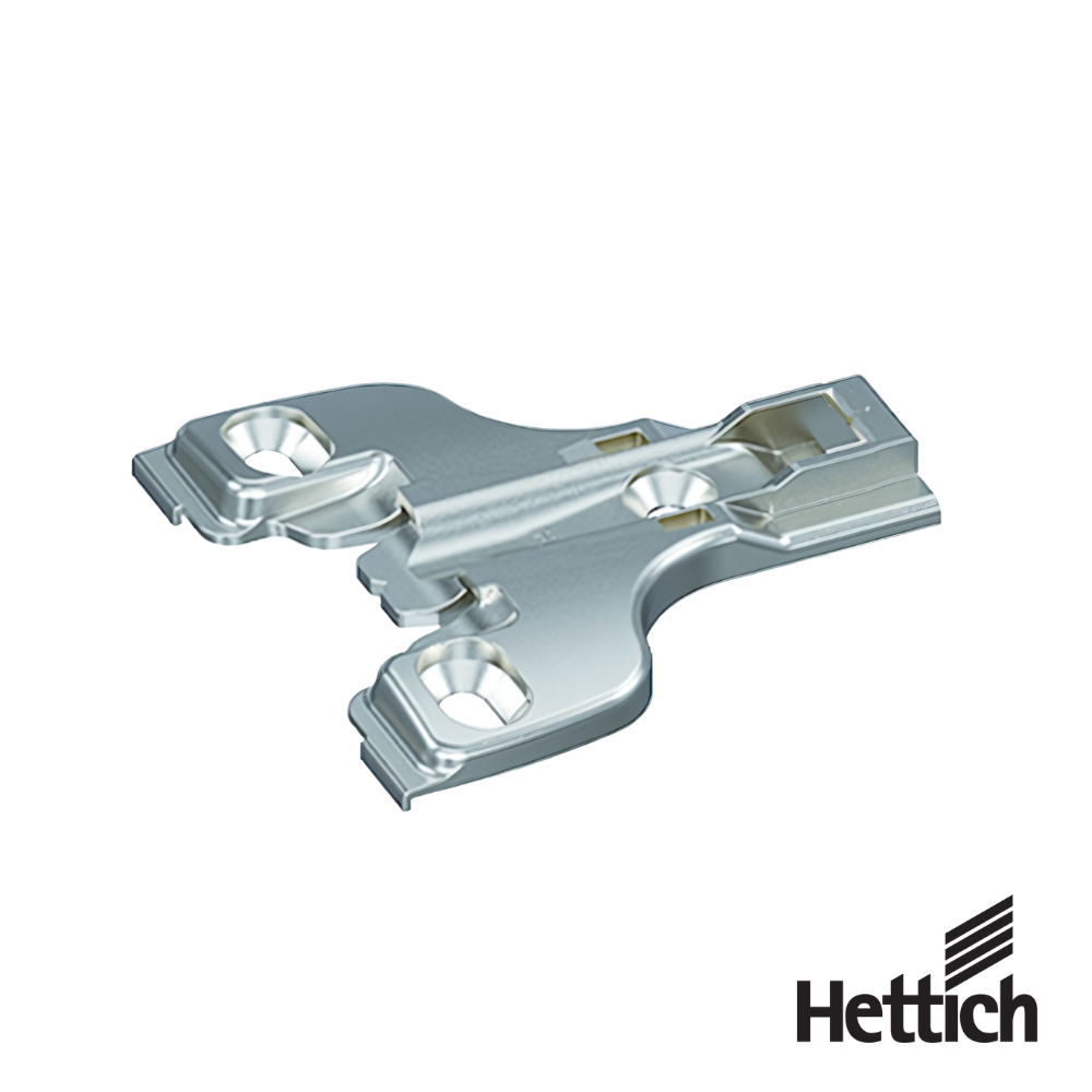Base Para Bisagra Hettich Face Frame 9.5 x 40 mm Montaje Atornillable Niquelado 3