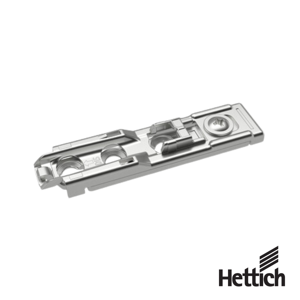 Base Recta Para Bisagra Hettich 20 x 32 mm Montaje Atornillable Niquelado 2
