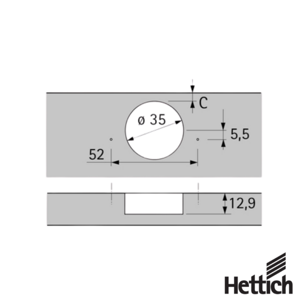 Alternative view of Bisagra Hettich Sensys 9090260 110° Con Amortiguación Integrada Silent System Niquelado