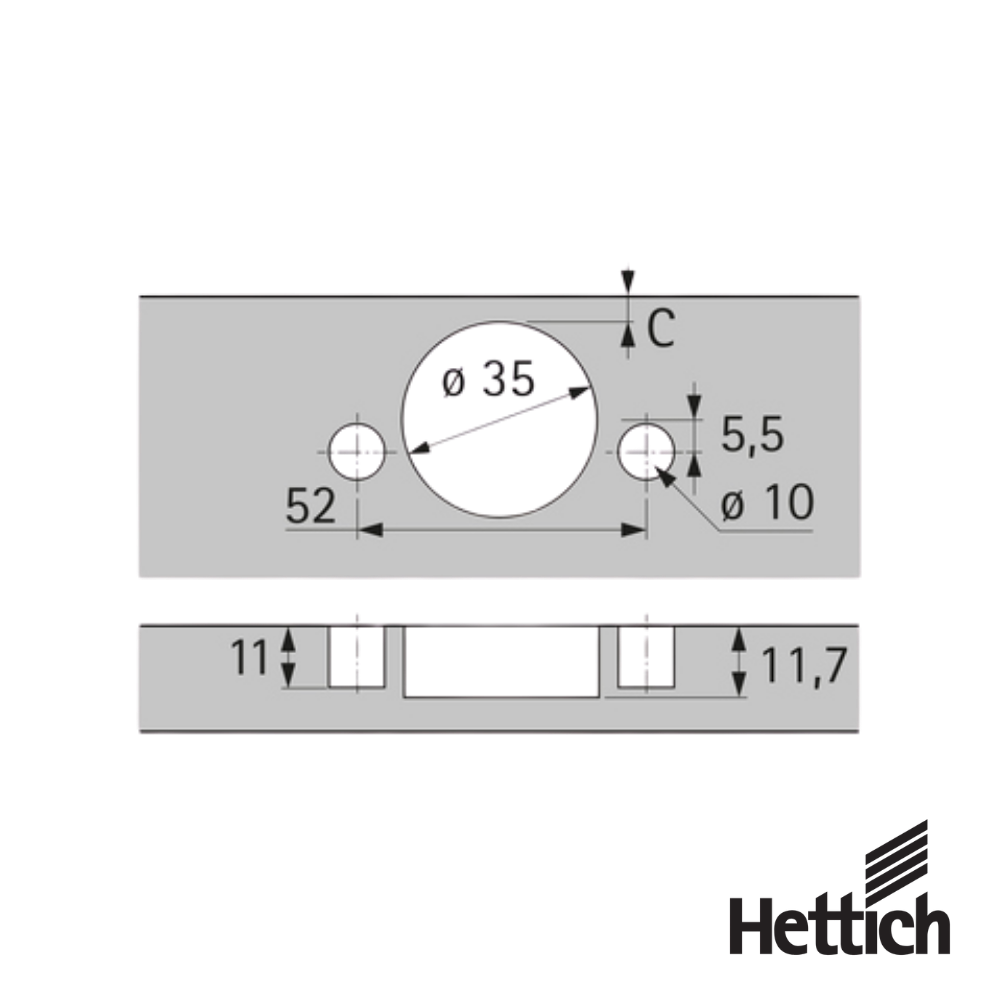 Bisagra Hettich Sensys 9099541 110° Con Cierre Suave Silent System Niquelado 6 1