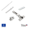 Bisagra Titus T-Type 110° Sin Muelle + Pulsador Magnético Push Latch Embutido Con Base + Placa + Tapa