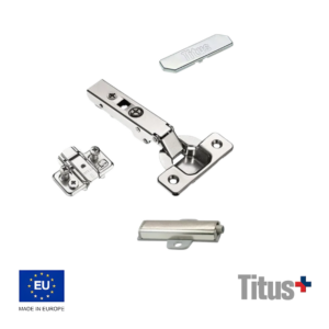 Bisagra Titus T Type 110° Sin Muelle Pulsador Mecanico Sobreponer Con Base Placa Tapa