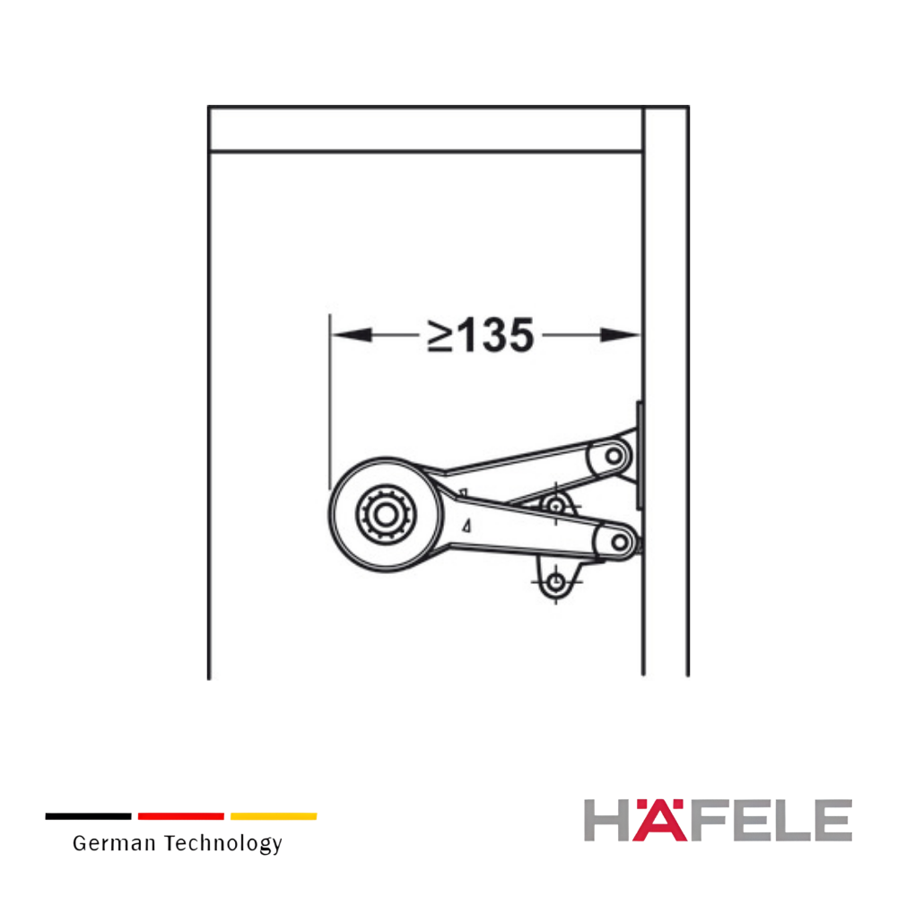 Brazo Elevable Duo Para Puertas De Madera Con Cierre Suave Hafele 5