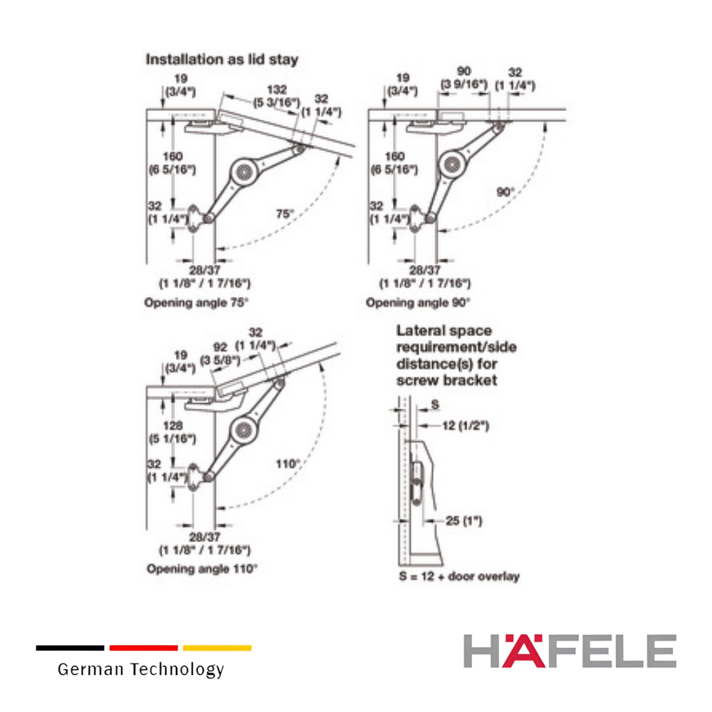 Brazo Elevable Duo Para Puertas De Madera Con Cierre Suave Hafele 6