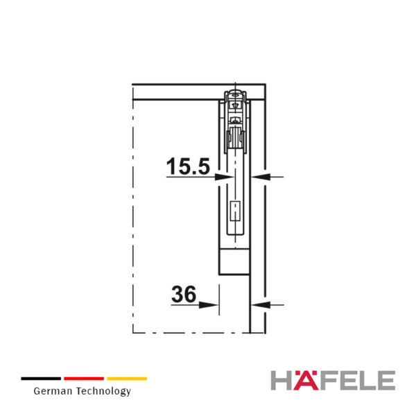 Alternative view of Brazo Elevable Free Flap 1.7 Häfele Para Puertas Abatibles