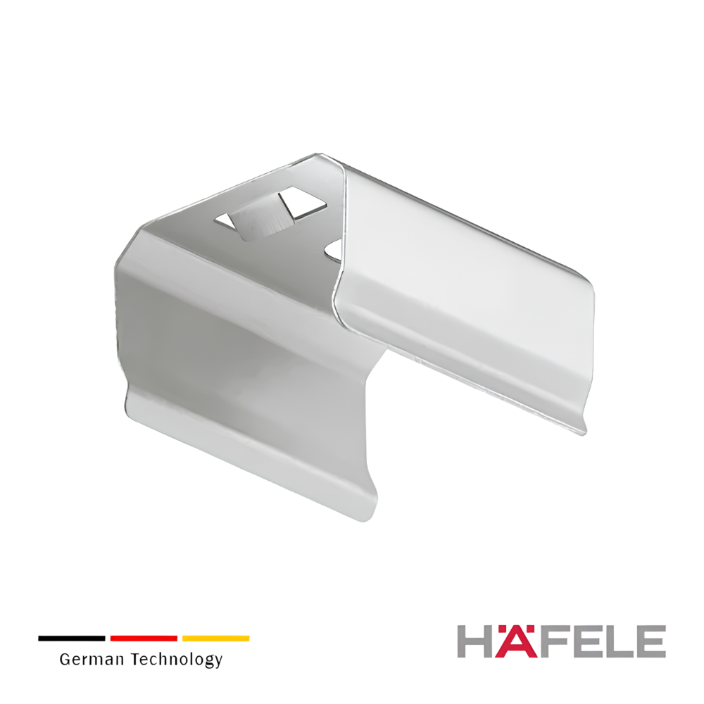 Clip de fijacion para perfil de montaje bajo estante de aluminio – Acero inoxidable color plata