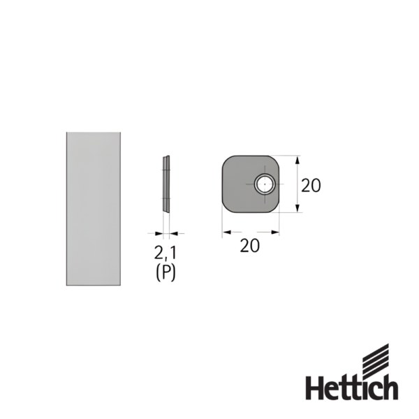 Alternative view of Contraplaca Hettich 9090869 Para Push To Open Mágnetico
