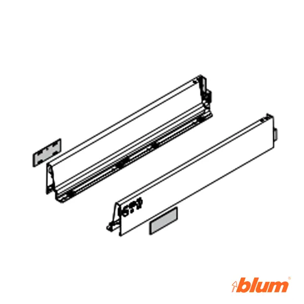 Juego de Costados Metálicos TANDEMBOX Antaro M 8.6cm alto x 35cm en Gris Claro, Blanco Seda, Negro y Blanco