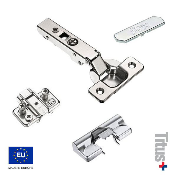 Kit Bisagra T-type + Placa de Montaje + Tapa Decorativa + Glissando T-type