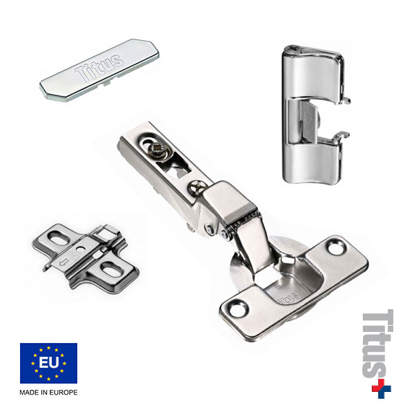 Kit Bisagra ST SemiCurva 110° + Placa de Montaje + Tapa + Glissando