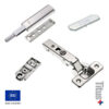 Kit Bisagra T-type 110 + Placa de Montaje Lineal + Tapa + Push Push Latch