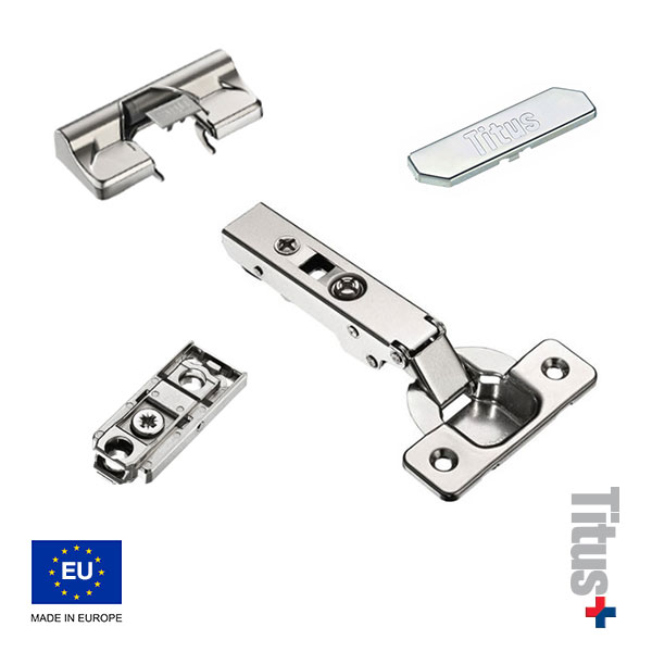 Kit Bisagra T-type 110 + Placa de Montaje Lineal + Tapa + Glissando