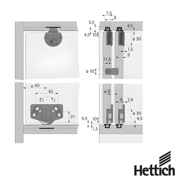 Alternative view of Distanciador Hettich Para Sistema Corredizo SlideLine 55