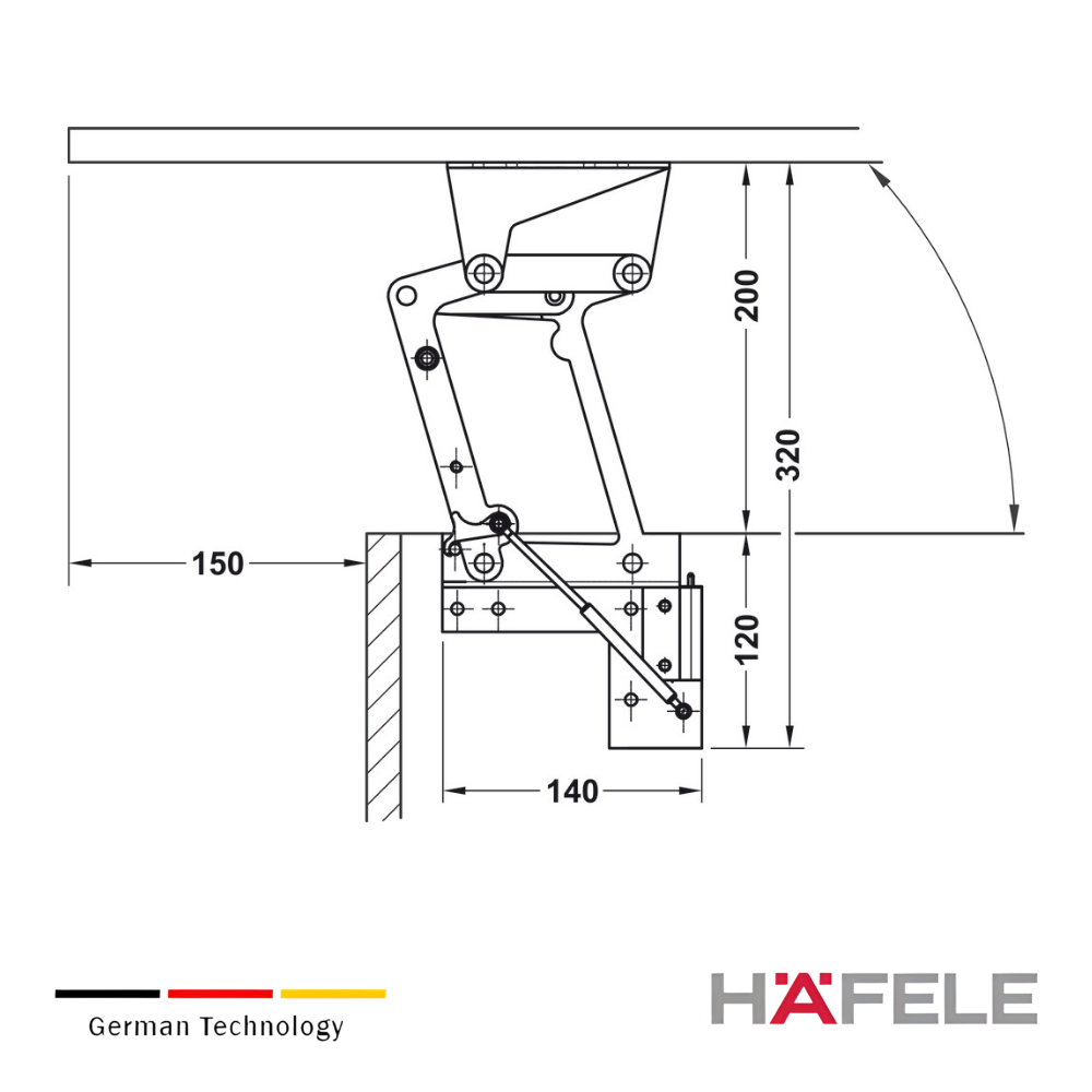 Herraje giratorio de mesa Hafele Tavoflex con amortiguacion de cierre integrada 2