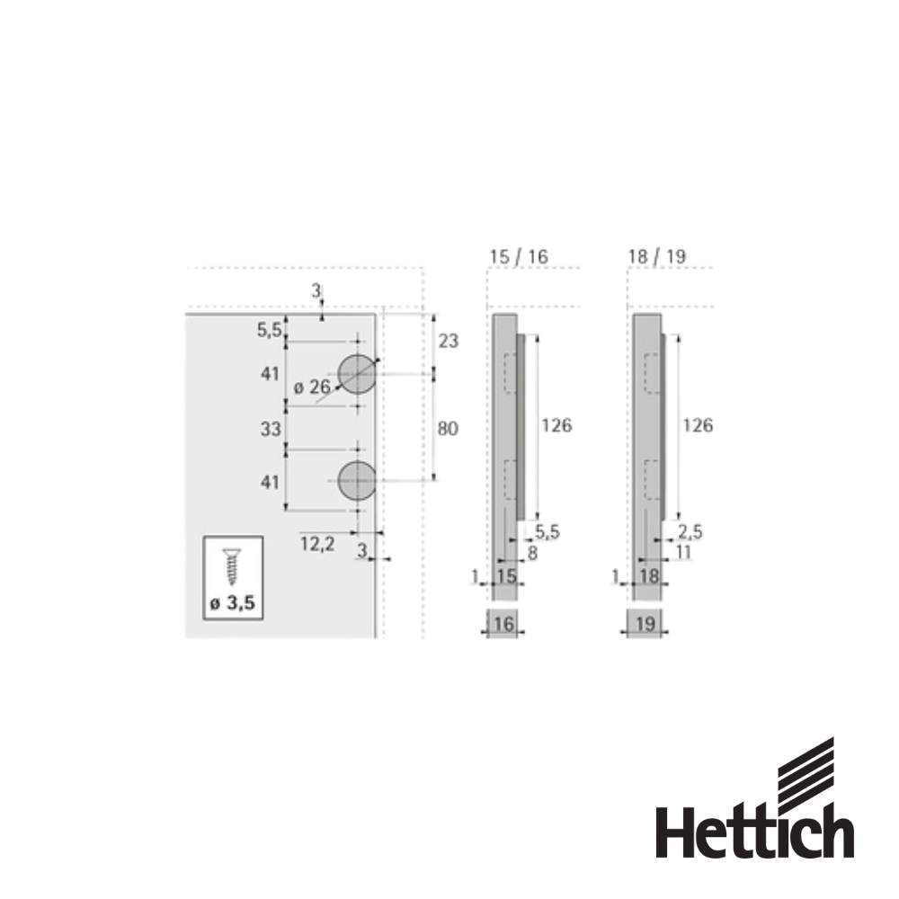 Herraje para puertas elevables arremetidas Lift Up grosor de puerta 15 16mm 5 1