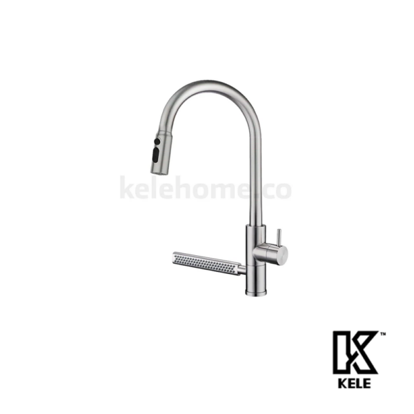 KELE Mezcladora Monomando Para Fregadero Con Efecto Cascada Acero Inoxidable 304