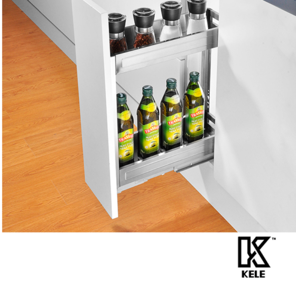 Alternative view of KELE Botellero De 2 Niveles Con Cierre Suave Acero Inoxidable 100X425X480 MM