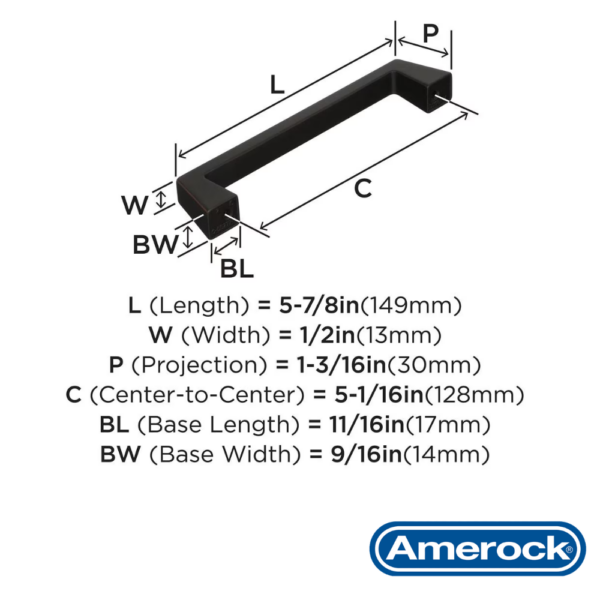 Alternative view of Jaladera Blackrock 128 mm Amerock