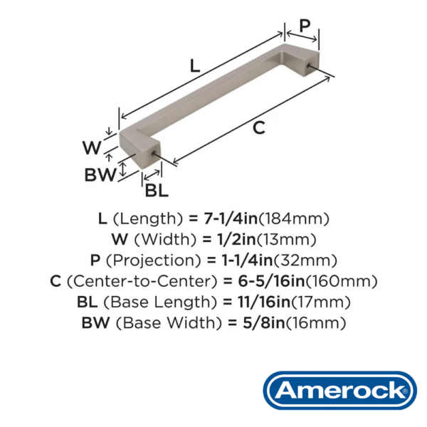 Alternative view of Jaladera Blackrock 160 mm Amerock