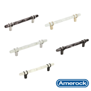 Inicio 52 Jaladera Carrione 128 mm Amerock Blanco y Negro Marmol 11