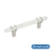 Jaladera Carrione 128 mm Amerock Blanco y Negro Marmol 8 1