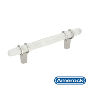 Jaladera Carrione 128 mm Amerock Blanco y Negro Marmol 8 1