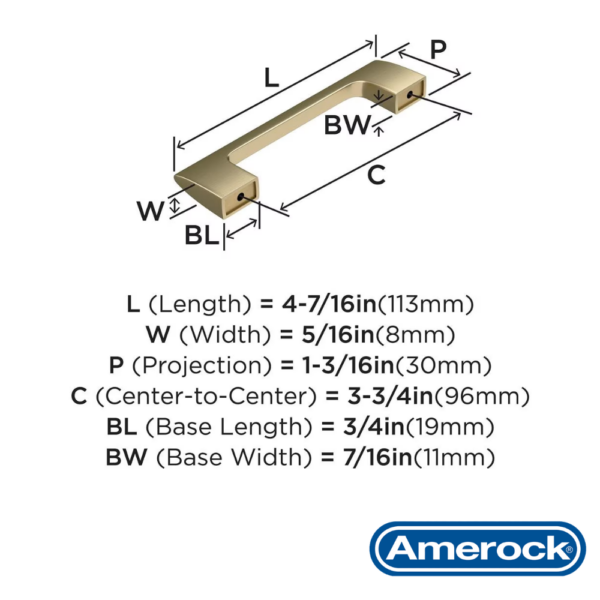 Alternative view of Jaladera Riva 96 mm Amerock