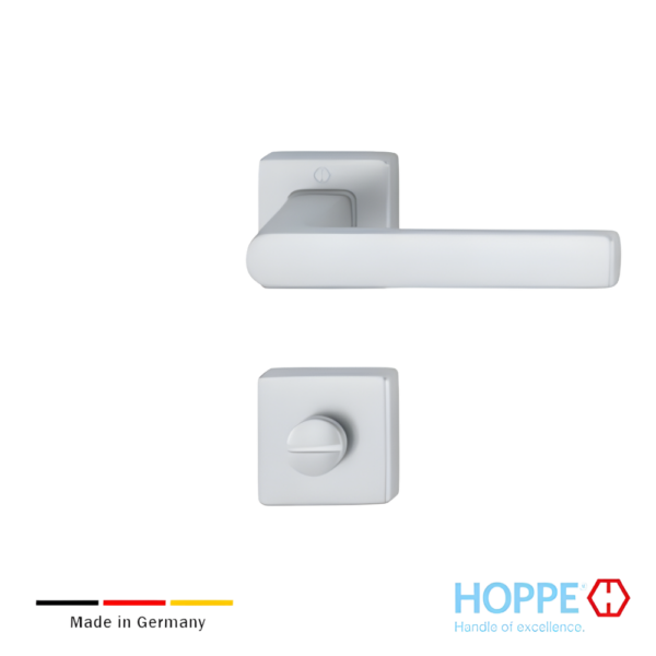 Juego De Manijas HOPPE Brindisi Cromado Mate Con Bocallave PZ