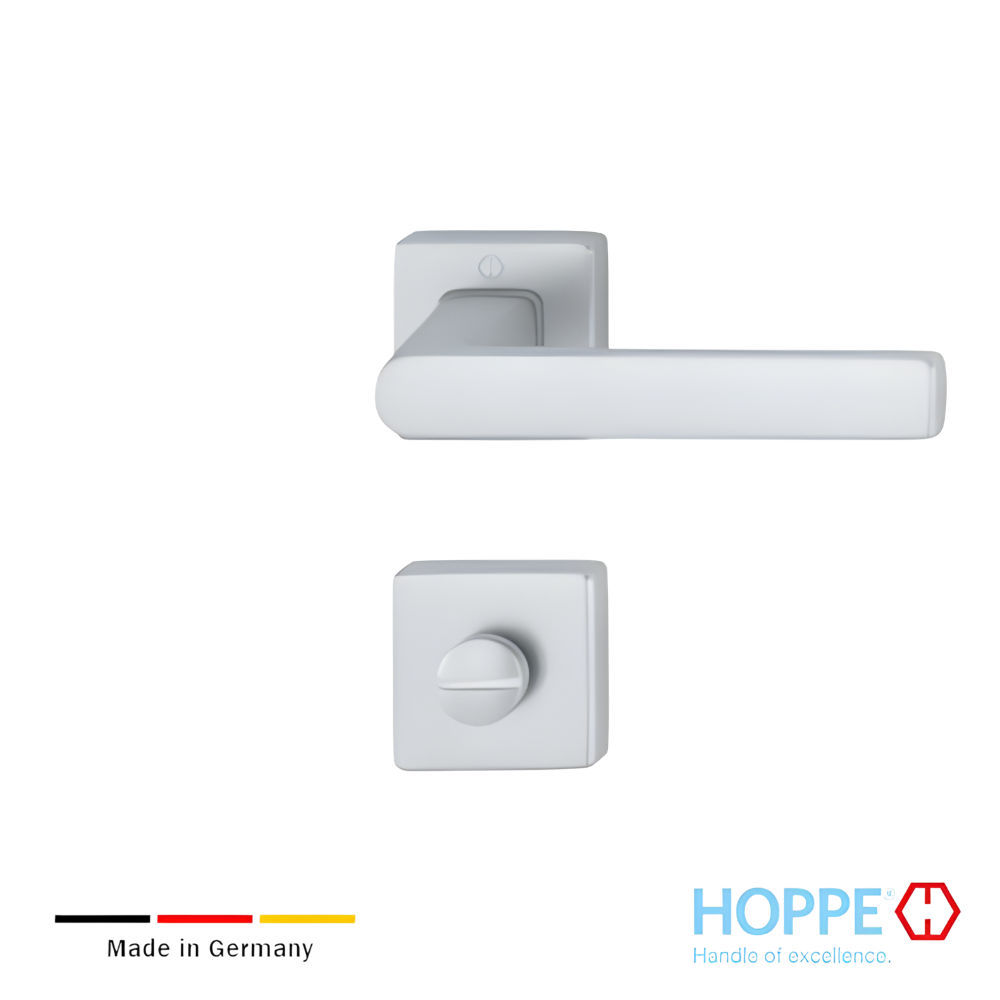 Juego De Manijas HOPPE Brindisi Cromado Mate Con Bocallave PZ 3 Juego De Manijas HOPPE Brindisi Cromado Mate Con Bocallave PZ - Imagen 1