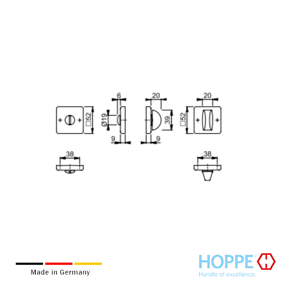 Juego De Manijas HOPPE Dallas Para Puerta Interior 10