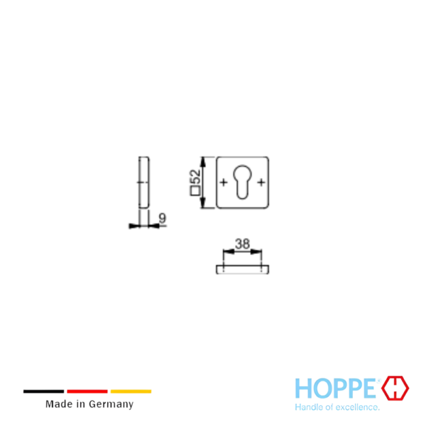 Alternative view of Par De Bocallaves HOPPE Dallas Para Puerta Interior