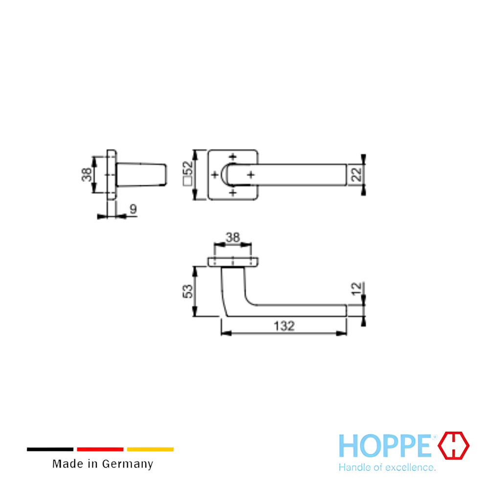 Juego De Manijas HOPPE Dallas Para Puerta Interior 12