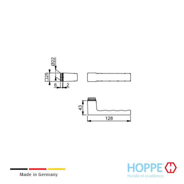 Alternative view of Juego De Manijas HOPPE Toulon Para Puerta Interior